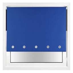 Furnished Thermal Blackout Roller Blinds With Round Eyelets & Metal Fittings - Blue (W)80Cm (L)165Cm