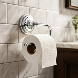 Wall Mounted Chrome Toilet Tissue Roll Holder Bathroom Cloakroom - thumbnail 8