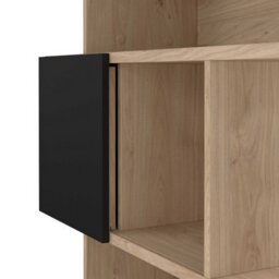 Wyld Haus Taichung Hickory Oak-Effect And Black Asymmetrical Bookcase, 5 Shelves - thumbnail 8