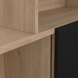 Wyld Haus Taichung Hickory Oak-Effect And Black Asymmetrical Bookcase, 5 Shelves - thumbnail 9
