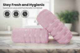 Casabella Bath Sheets 2 Pack Jumbo Bathsheet 90X180 Cm 100% Cotton Towels Quick Dry Super Soft Highly Absorbent Pink - thumbnail 3