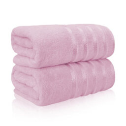 Casabella Bath Sheets 2 Pack Jumbo Bathsheet 90X180 Cm 100% Cotton Towels Quick Dry Super Soft Highly Absorbent Pink - thumbnail 1