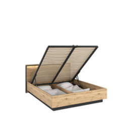 Arte Quant 02 - Stylish Eu King Size Ottoman Bed (160X200Cm) With Pneumatic Opening, Led Lighting And Underbed Storage - thumbnail 3