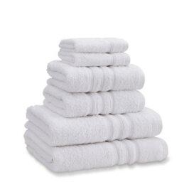 Catherine Lansfield Zero Twist White 6Pc Towel Bale 100% Cotton Bath, Hand And Face Towels