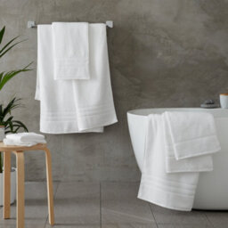 Catherine Lansfield Zero Twist White 6Pc Towel Bale 100% Cotton Bath, Hand And Face Towels - thumbnail 4