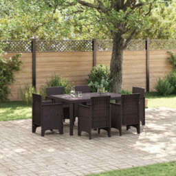 Berkfield Garden Dining Set 7 Pcs Brown
