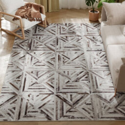 Homcom Non-Slip Washable Rug, Chenille Floor Carpet For Living Room, Brown - thumbnail 2