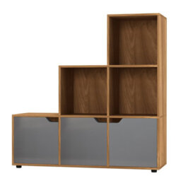 Urbn-Living 6-Cube Step Shelving Unit With Wooden Door - thumbnail 4