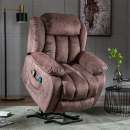 Abrihome Power Massage Lift Recliner Chair With Heat & Vibration For Elderly, Heavy Duty And Safety Motion Reclining Mechanism, Brown - thumbnail 1
