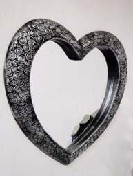 Biznest 67 X 58Cm Heart Shape Designer Wall Mirror Beautiful Decoration Art Piece Gift - thumbnail 2