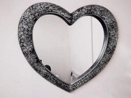 Biznest 67 X 58Cm Heart Shape Designer Wall Mirror Beautiful Decoration Art Piece Gift - thumbnail 1