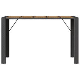 Berkfield Garden Bar Table With Acacia Wood Top Black 185X80X110 Cm Poly Rattan - thumbnail 5