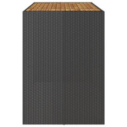 Berkfield Garden Bar Table With Acacia Wood Top Black 185X80X110 Cm Poly Rattan - thumbnail 6