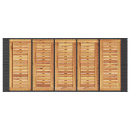 Berkfield Garden Bar Table With Acacia Wood Top Black 185X80X110 Cm Poly Rattan - thumbnail 8
