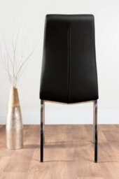 Furniturebox Uk Leonardo Glass And Chrome Metal Dining Table And 4 Black Isco Chairs Set - thumbnail 9