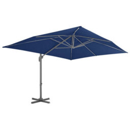 Walplus Cantilever Garden Parasol With Aluminium Pole 4X3 M Azure Blue - thumbnail 2