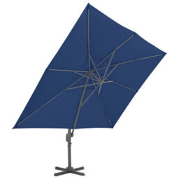 Walplus Cantilever Garden Parasol With Aluminium Pole 4X3 M Azure Blue - thumbnail 3