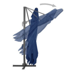 Walplus Cantilever Garden Parasol With Aluminium Pole 4X3 M Azure Blue - thumbnail 4