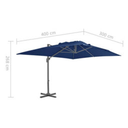 Walplus Cantilever Garden Parasol With Aluminium Pole 4X3 M Azure Blue - thumbnail 8