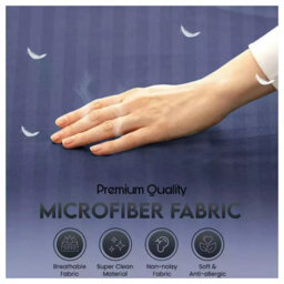 Ameha Washed Blue Striped Microfibre Bedding Set King, Reversible & Breathable Duvet Cover, Fitted Sheet & Pillowcases - thumbnail 5