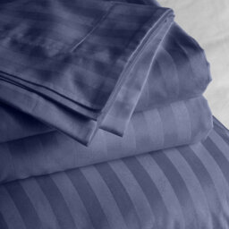 Ameha Washed Blue Striped Microfibre Bedding Set King, Reversible & Breathable Duvet Cover, Fitted Sheet & Pillowcases - thumbnail 6