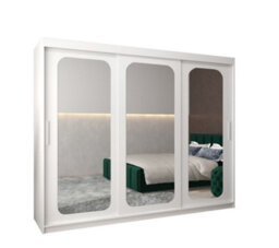 Arte Uppsala T3 Sliding Door Wardrobe 250Cm In White - Contemporary Mirrored Wardrobe For Organised Living - thumbnail 2