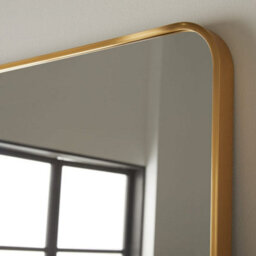 The Online Mirror Shop Wall Mirror Camden Rectangular Shape With Brushed Gold Metal Frame For Leaning In Bedroom- H150Cm X W85Cm X D3Cm - thumbnail 3
