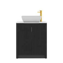 Royal Bathrooms Avenza 700mm Matt Obsidian Black Floor Standing Bathroom Vanity Unit 2 Door With Elva Basin - thumbnail 6