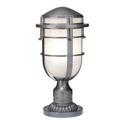 Stylish Outdoor Ip44 1 Bulb Hematite Led Pedestal Light For Gardens
