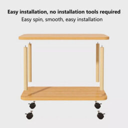 Sofa Side Table 2 Layers Coffee Snack Laptop End Tables With Wheels Home New - thumbnail 3