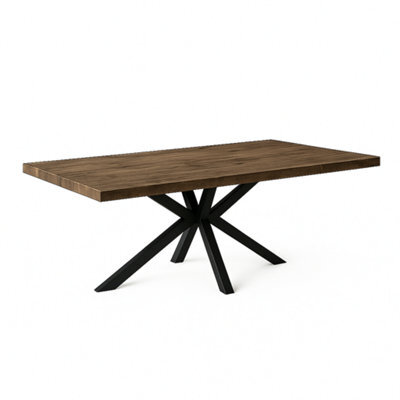 TRL Handmade Furniture Sleek & Slender Reclaimed Dining Table With Spider Leg - Grey Wash - image 1