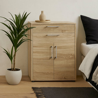 Wyld Haus Dris Natural Oak Effect Bookcase With 1 Shelf And 4 Drawers - image 1