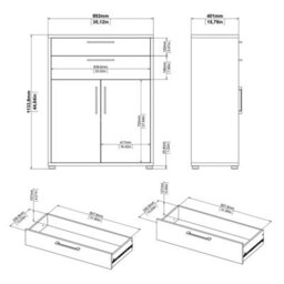 Wyld Haus Dris Natural Oak Effect Bookcase With 1 Shelf And 4 Drawers - thumbnail 9