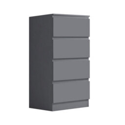 Fwstyle Carlton Dark Grey 4 Drawer Chest (H) 99Cm (W) 40Cm (D) 40Cm - thumbnail 4
