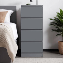 Fwstyle Carlton Dark Grey 4 Drawer Chest (H) 99Cm (W) 40Cm (D) 40Cm - thumbnail 2