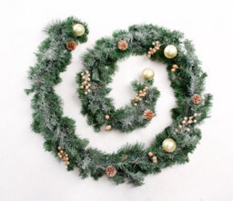 Best Artificial 6Ft Frosted Gold Decorated Christmas Garland Bannister Staircase Fireplace - thumbnail 1