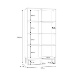 Furniture To Go Wensley Display Cabinet With 1 Door And  1 Glass Door In Light Grey And Oak - thumbnail 8