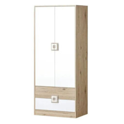 Nico Iii Modern Youth Bedroom Furniture Set Light Oak Front White Grips Light Oak - thumbnail 4