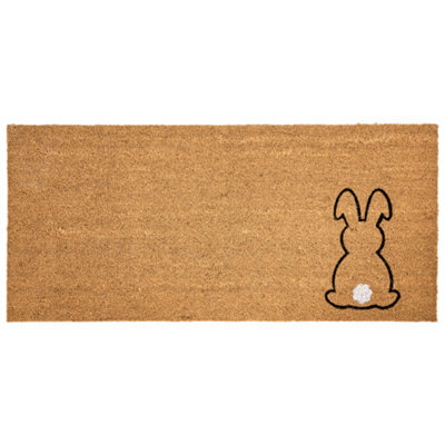 Beliani Doormat Lingayen Natural 55 X 120 Cm Rabbit Coir - image 1