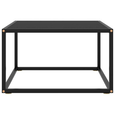 Berkfield Modern Coffee Table Black With Black Glass 60X60X35 Cm - image 1