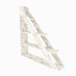 Decorotika Pisagor Corner Bookcase Shelving Unit White Marble Effect - thumbnail 6