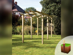 Edecks Bowed Walkway Wooden Garden Pergola (W 1800mm X D 4800mm) With Concrete In Posts (2.7M) - thumbnail 3