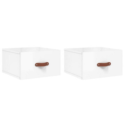 Berkfield Durable Wall-Mounted Bedside Cabinets 2 Pcs High Gloss White 35X35X20 Cm - image 1