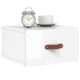 Berkfield Durable Wall-Mounted Bedside Cabinets 2 Pcs High Gloss White 35X35X20 Cm - thumbnail 3