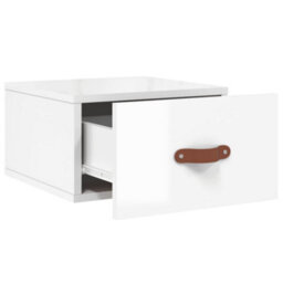 Berkfield Durable Wall-Mounted Bedside Cabinets 2 Pcs High Gloss White 35X35X20 Cm - thumbnail 7