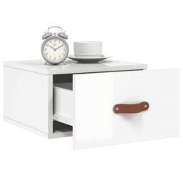 Berkfield Durable Wall-Mounted Bedside Cabinets 2 Pcs High Gloss White 35X35X20 Cm - thumbnail 4