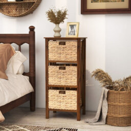 Gainoom Set Of 2 Nightstand 3-Tier Sofa Side Table X-Shaped 3-Drawer End Table - thumbnail 5