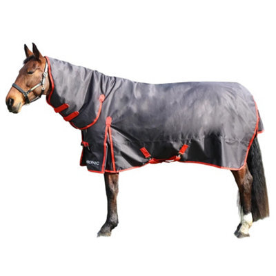 "Hyconic Combi Combo Neck Horse Turnout Rug Charcoal/red (7 3"")" - image 1