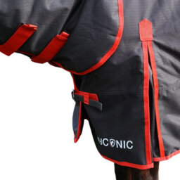 "Hyconic Combi Combo Neck Horse Turnout Rug Charcoal/red (7 3"")" - thumbnail 2