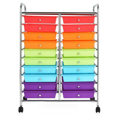 Costway 20 Drawer Rolling Storage Cart Home Office Storage Organizer-Colourful - image 1